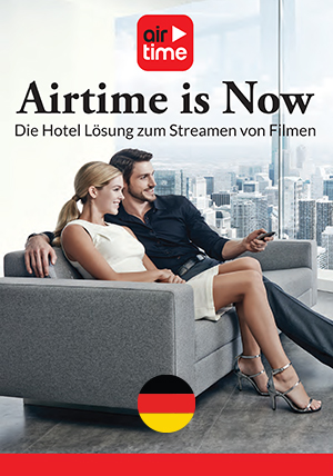 Image of the front cover of the airtime brochure in german